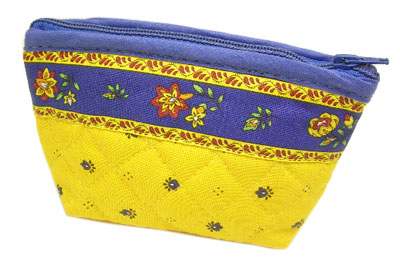 Provencal fabric coin purse (calissons. yellow x blue)